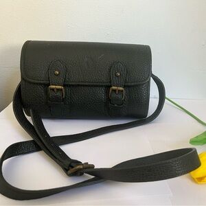 Ralph Lauren Dark green Pebble LeatherBarrel Handbag Crossbody RAREPRISTINE